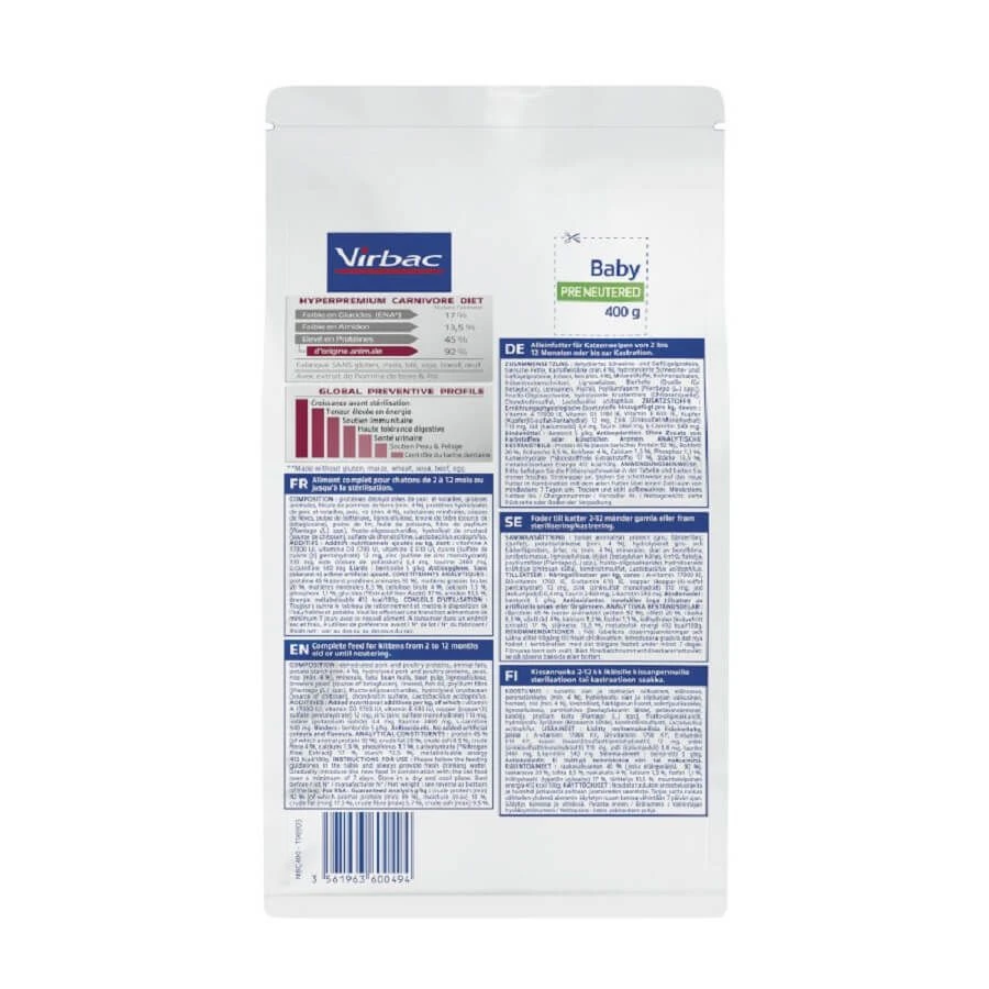 Virbac Veterinary HPM Baby Pre Neutered Cat 400 Grs 4 Virbac Veterinary HPM Baby Pre Neutered Cat 400 Grs – Image 2