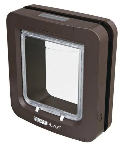 Chatière Sureflap Brun 4 Positions Avec Puce D'identification Pour Petits Chiens Et Chats 3 Chatière Sureflap Brun 4 Positions Avec Puce D'identification Pour Petits Chiens Et Chats