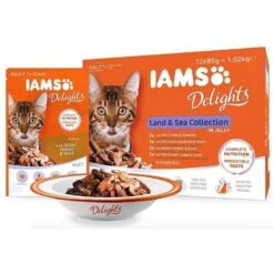 IAMS Delights Multipack "Terre & Mer" En Gelée Chat 12 X 85 Grs