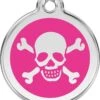 RedDingo Médaille D'identité "Tête De Mort" 20 Mm Fuchsia